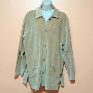 Vintage Liz Sport Corduroy Tan Jacket Shirt sz XL